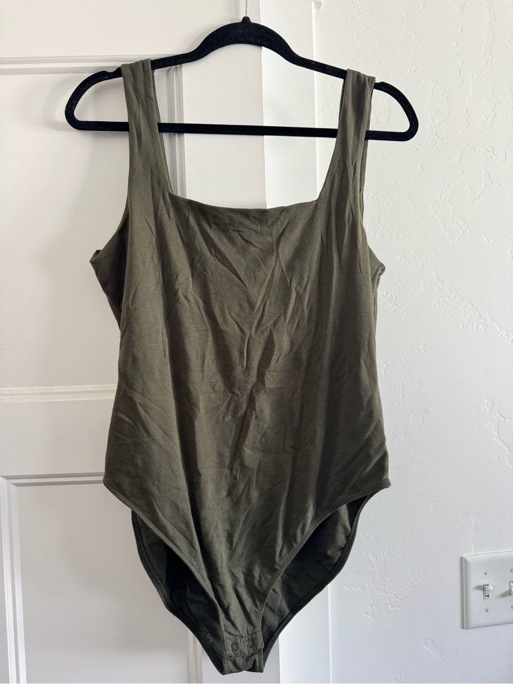 Oldnavy Women's Olive Scoop Neck Tank Bodysuit